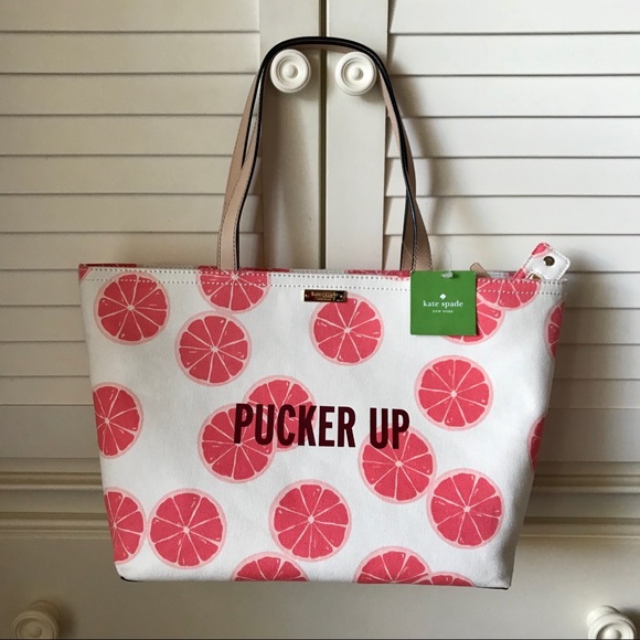 kate spade Handbags - Kate Spade “Pucker Up” Canvas Tote NWT